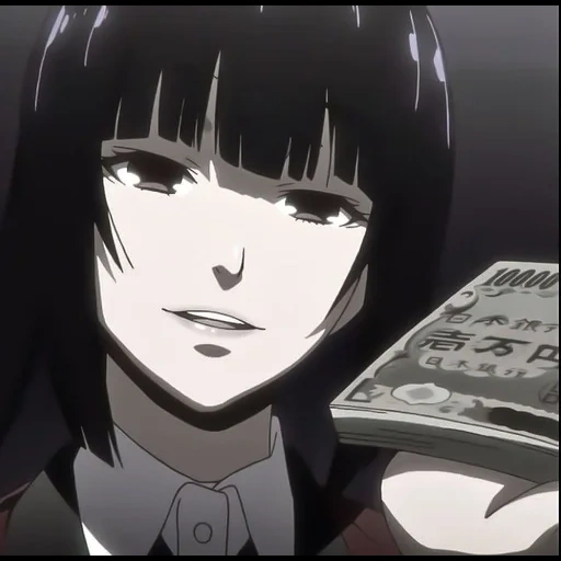 kakegurui, yumeko kakeguru, eccitazione pazza anime, eccitazione folle kakegurui, anime pazzo eccitazione yumeko