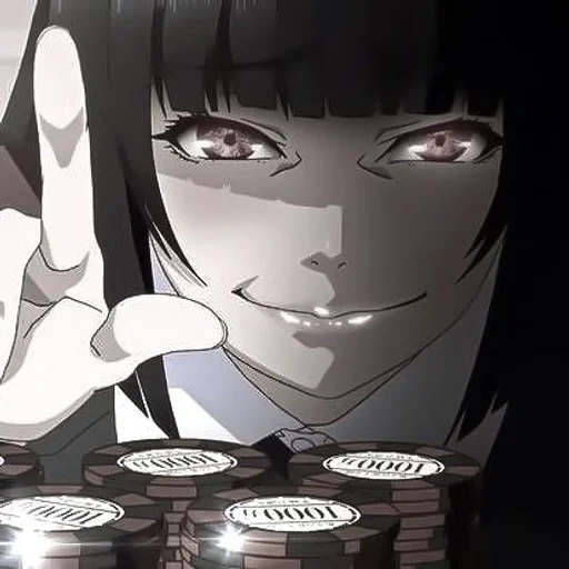 kakegurui, yumeko jabami, verrückte aufregung yumoko, verrückte aufregung kakegurui, anime verrückte aufregung yumeko