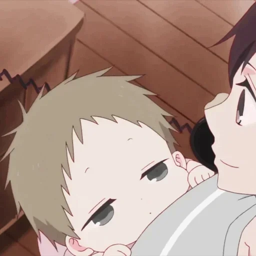anime de kawai, anime mignon, anime minimaliste, personnages d'anime, baiser d'anime de gakuen babysitters