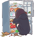 menhera chan, refrigerador de anime, padrão bonito anime