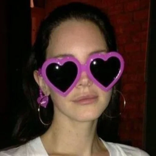 young woman, shades cool, lana del rey, nastya kamensky, heart-shaped glasses