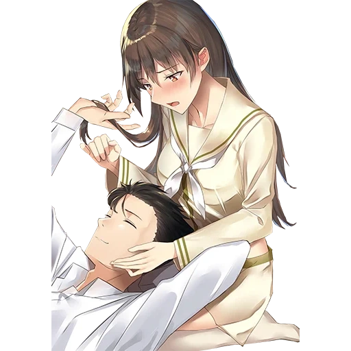 anime, anime couples, lap pillow, anime ideas, lovely anime couples