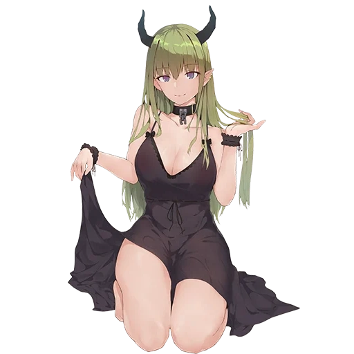 anime, anime art, anime girl, hot artis anime, tyanka demon minimalism