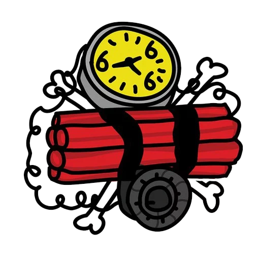 bomb, dynamite, explosives, dynamite sketch, dynamite watch illustration