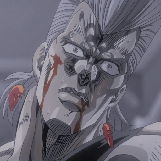 jojo gul, anime de jojo, joseph jojo, polnaref dior, michel polnareff