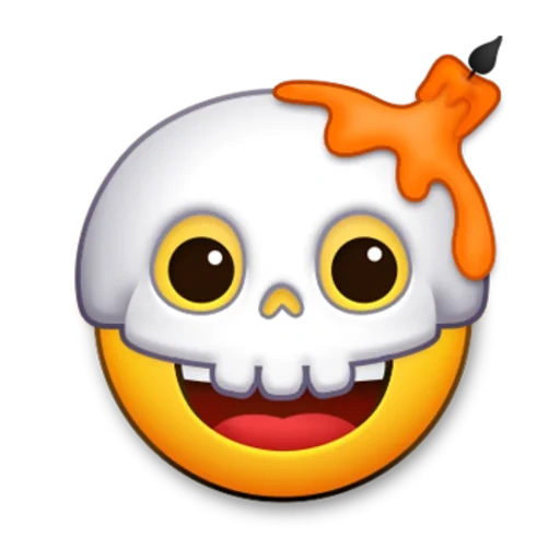 emoji, expression fire, skull smiling face, emoji, animated emoji