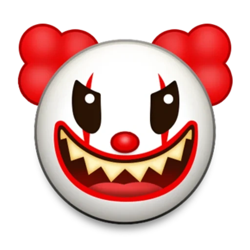 clown, sorrido di clown, emoji clown, il volto del pagliaccio, emoji clown