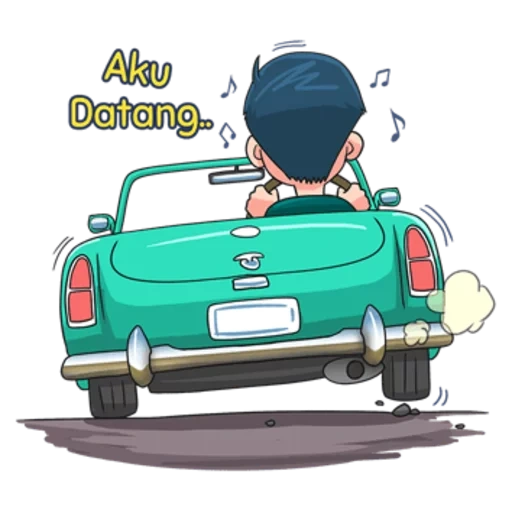 mobil, mobil, menggambar mobil, pengemudi kartun, ilustrasi vektor