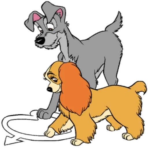 lady the tramp, das bild von lady tramp, landstreicherin dame auf weißem hintergrund, lady hobo lady welpen, hund rasse cartoon lady hobo