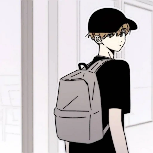 рисунок, аниме идеи, манга мальчик, аниме персонажи, аниме парень рюкзаком