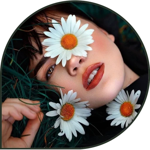 las flores, ромашка лицом, девушка ромашка, людмила кузнецова, портретная фотография
