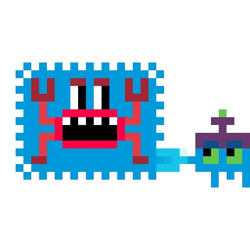 arte de pixel, arte de píxeles de yeti, juego de píxeles calientes, robot píxel, monstruos de píxeles