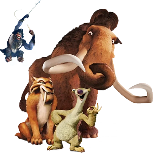 ice age heroes, heroes of the ice age, the glacial period of a transparent background, ice period 3 era of dinosaurs, ice period 4 continental drift