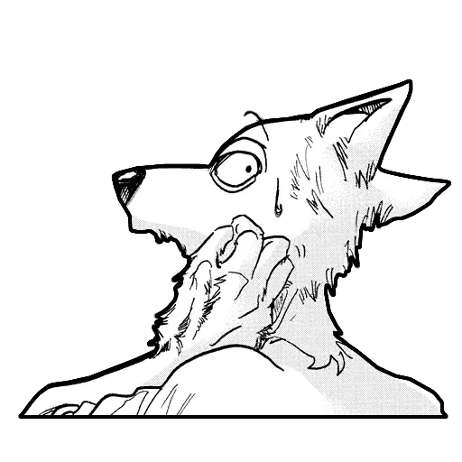 anime drawings, wolf sketch, coloring wolf, beastars luis legashi, figures on beastars with a pencil of beginners