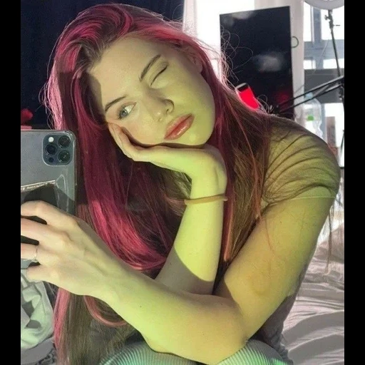 barbara, jovem, como milash, hipnotis cewek, o cabelo está tingido