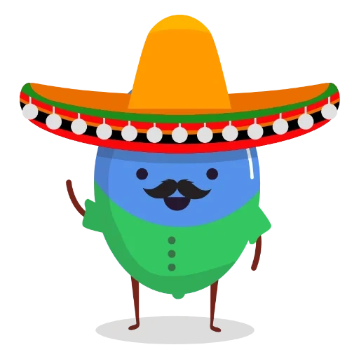 caricatura mexicana, pintura de figuras mexicanas, bigote mexicano, sombrero de ala ancha de cactus mexicano, gorro de ala ancha de la mosca mexicana de dibujos animados