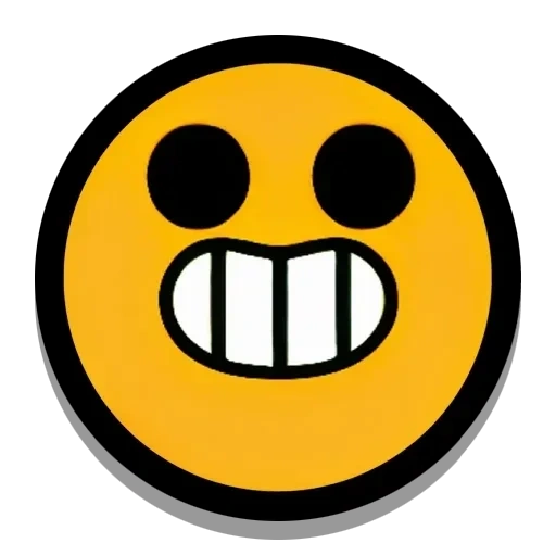 pinos bs sorri, sorriso sorridente, rindo sorridente, ícone de brawl stars, emoticons amarelos fofos