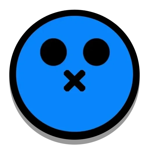 bravl stars, brawl stars, brawl stars pins, sad smiley bravl starc blue