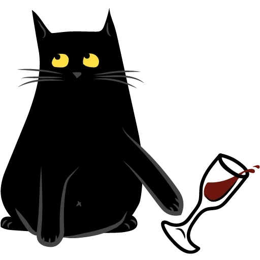 silhouette del gatto, gatto nero, cartoon del gatto, profilo di gatto nero