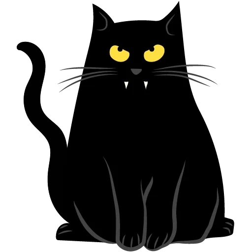 cat, the cat is black, black cats, black cat silhouette, black cat drawing