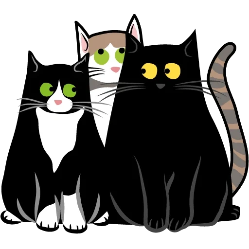 chat noir, chats tabi, chat noir, dessin de chat noir, vector march cats