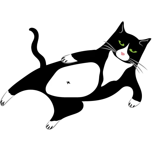 kucing hitam, pola kucing, ilustrasi kucing, kucing hitam dan putih, ilustrasi kucing