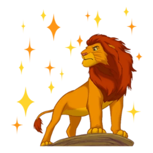 lev simba, könig der löwen, lif mufasa, könig der löwen, löwenkönig auf weißem hintergrund