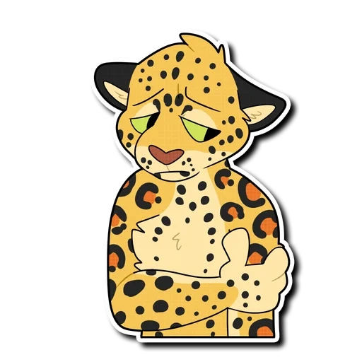 ghepardo, adesivi con stampa leopardo, tatuaggio leopardo del cartone animato, adesivi leopardati per bambini