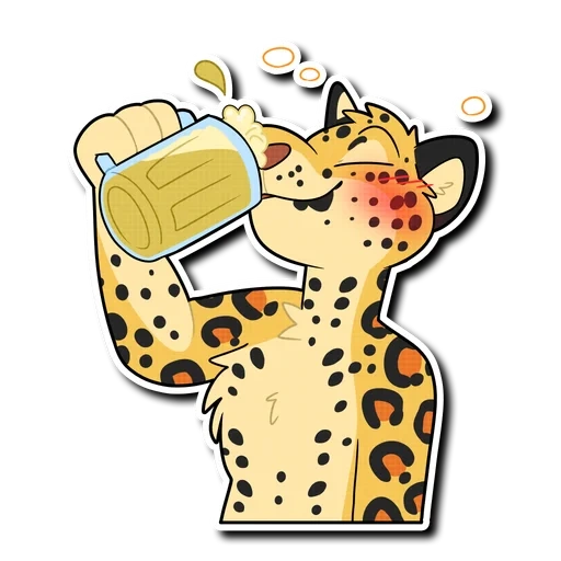 cheetah, stick leopard, leopard cartoon, stickers for children with a leopard