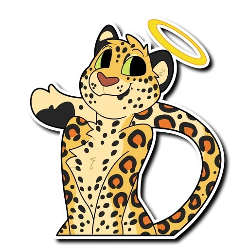 cheetah, leopard cartoon, stick leopard, cartoon leopard, stickers for children with a leopard