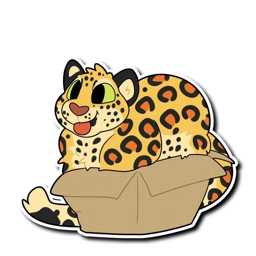 cheetah, bars brother, snow leopard, cartoon leopard, stickers for children with a leopard