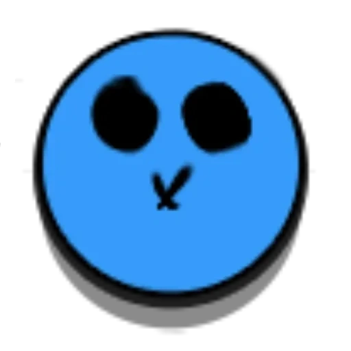 brawl stars, brawl stars pins, brawl stars emoji, sad smiling face braval starry sky blue