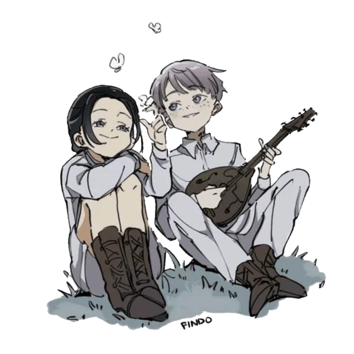 arte de animação, isabella s lullaby, anime promete dream island leslie, isabella prometeu uma pequena ilha dos sonhos, the promised neverland isabella lullaby