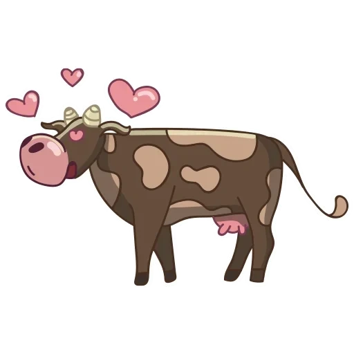 mucca, una mucca senza sfondo, mucca da cartone animato