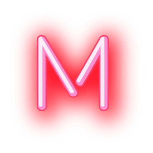 the letter m, neon letters, neon letter m, neon alphabet, neon letters without a background