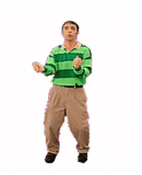 мужчина, gif dance, танец гифка, костюм стиляги зеленый, танцующий парень рюкзаком