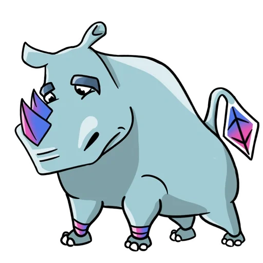 badak, rhino clipart, gambar badak, kartun badak, kartun badak biru