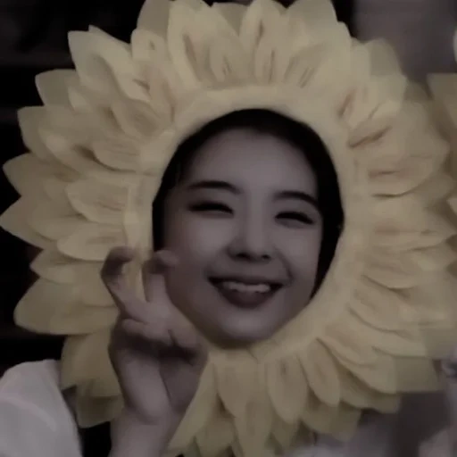 cara, flores, mujer joven, flores amarillas, actriz coreana