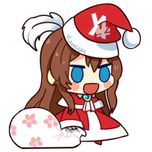 аниме, chibi anime, padoru моника, аниме персонажи, новогодние чиби