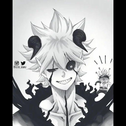 trèfle noir, liebe trèfle noir, trèfle noir, libe black clover chibi, demon de trèfle noir libe