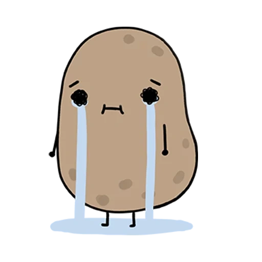 картошка, милая картошка, плачущая картошка, грустная картошка