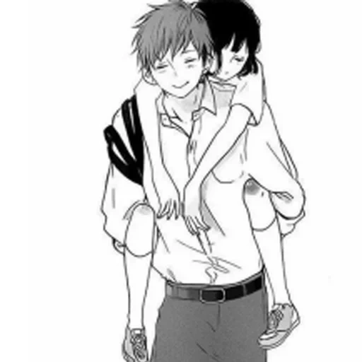 manga of a couple, a pair of manga, anime manga, anime pairs of manga, anime carries the back