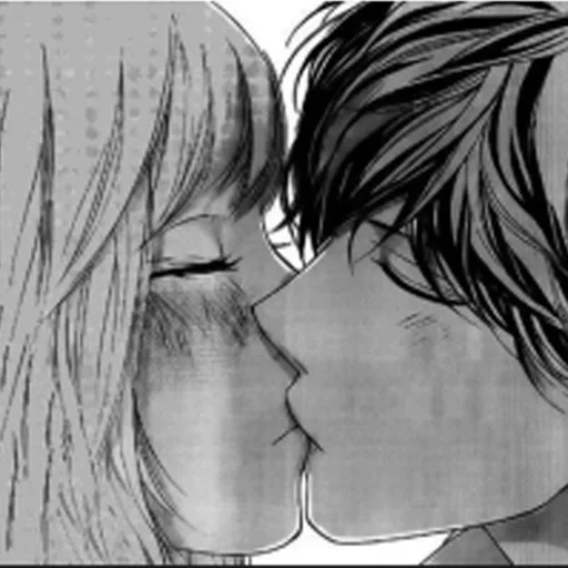 manga of a couple, manga sweet, manga kiss, anime kiss, kiss the profile of anime