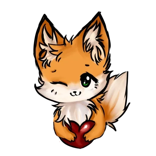 fox chibi, chibi kitsune, renards anime, animaux de chibi, cher renard