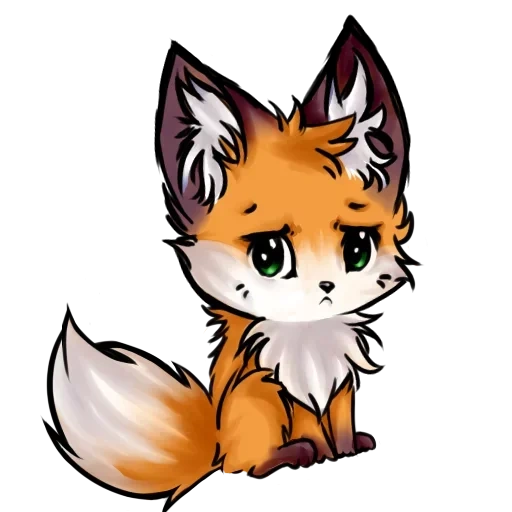 fox, chibi fox, anime fox, chibi animals, cute drawings of the fox sryzovka