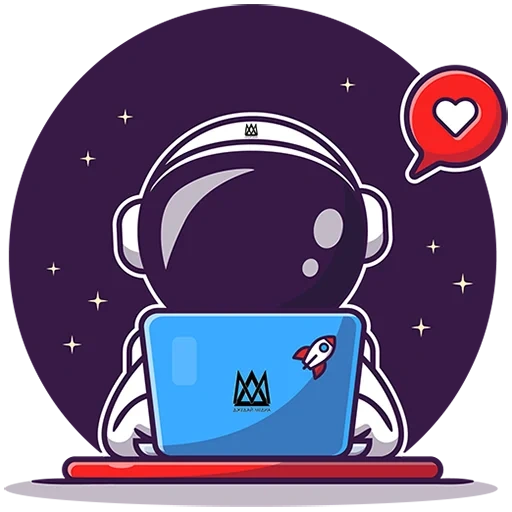 channel, twitter, screenshot, cute astronaut, cosmic drawings