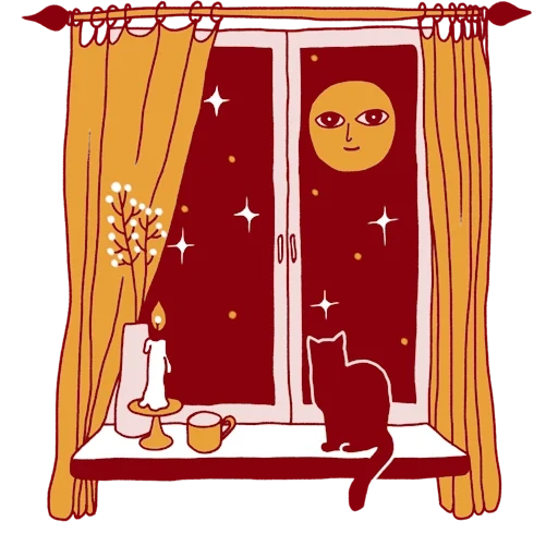 window, find, illustration of moon window