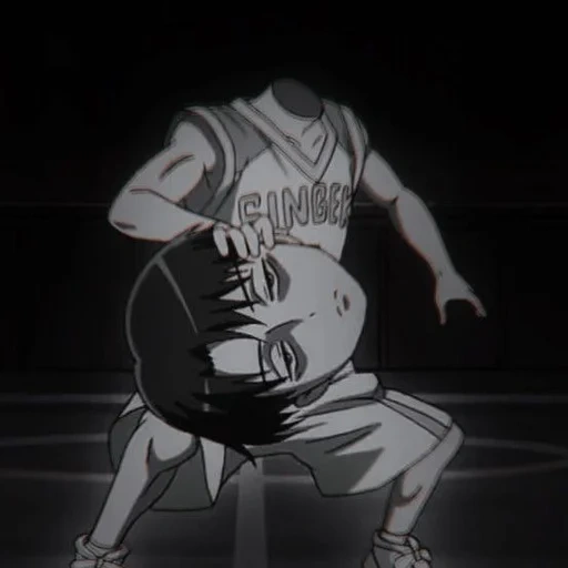 anime, figure, personnages d'anime, anime du joueur de basket-ball, anime basketball taches solaires noir et blanc