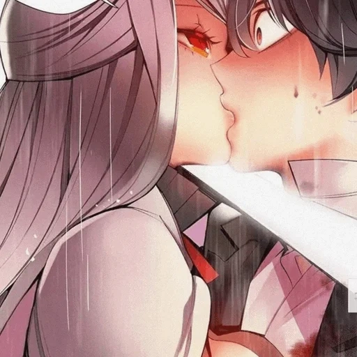 anime, pasangan anime, seni anime, anime yang indah, ciuman anime