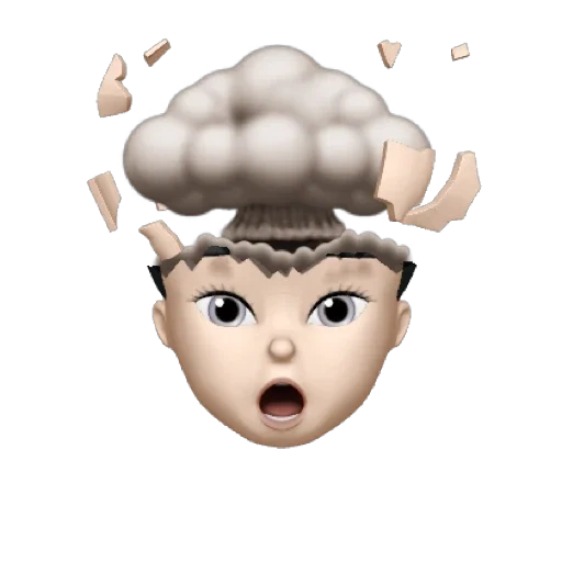 emoji, roller, children, smiling face brain burst, animoggi girl explodes her brain